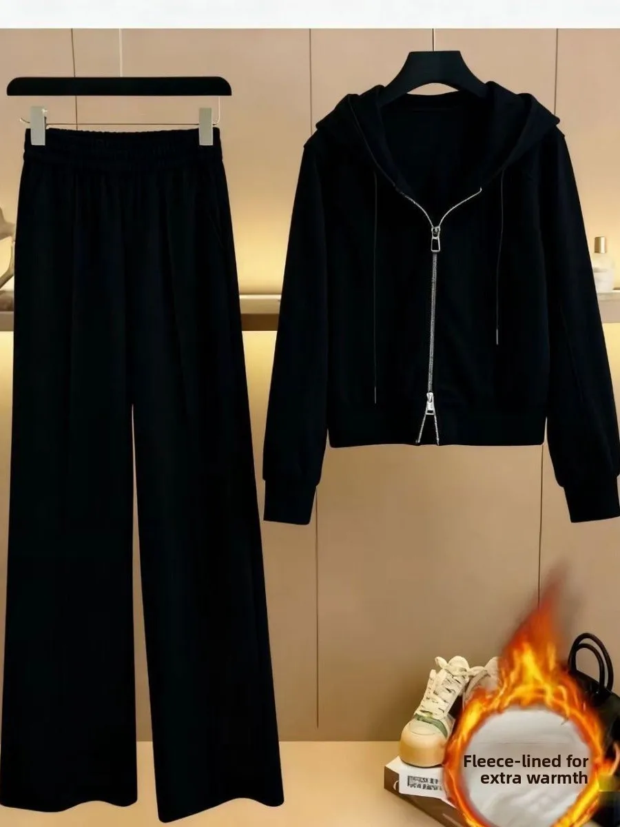 Женский комплект повседневной спортивной одежды на подкладке Fce, свободная утягивающая толстовка с капюшоном, широкие брюки, комплект из двух предметов, осень-зима, новый Sle
Женский комплект повседневной спортивной одежды на подкладке Fce, свободная утягивающая толстовка с капюшоном, широкие брюки, комплект из двух предметов, осень-зима, новый Sle