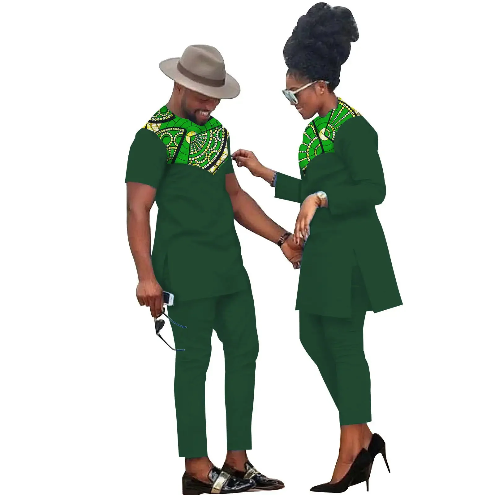 New Dashiki African Women Mermaid Dresses Matching Men Outfits Pant Sets Bazin Riche African Couple Clothes for Wedding Party
New Dashiki African Women Mermaid Dresses Matching Men Outfits Pant Sets Bazin Riche African Couple Clothes for Wedding Party