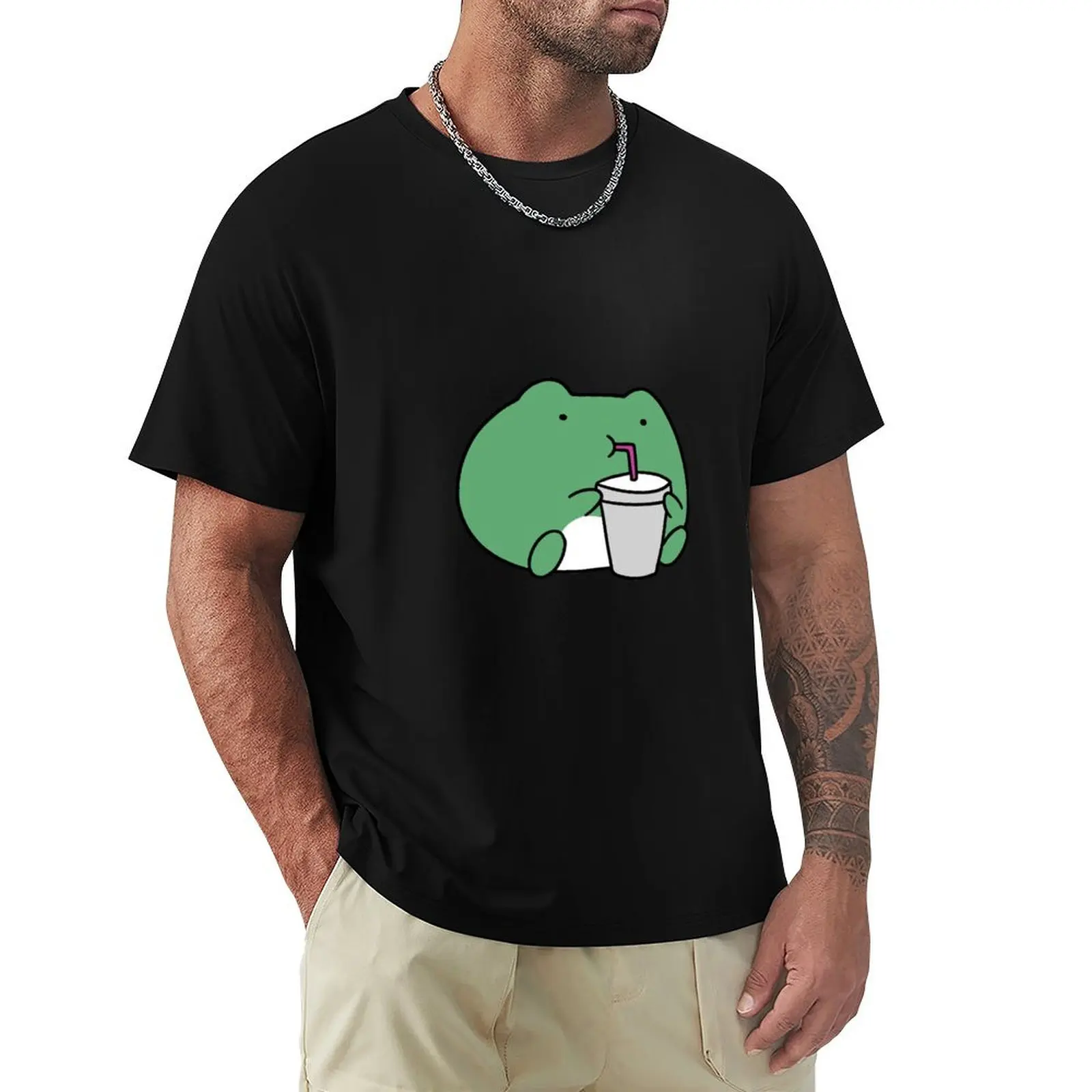 Frog with a Drink T-Shirt anime tshirt Funny t-shirt plain white t shirts men
Frog with a Drink T-Shirt anime tshirt Funny t-shirt plain white t shirts men
