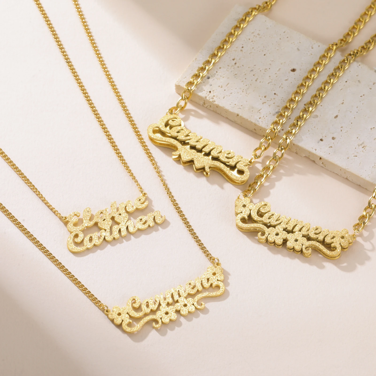 Lemegeton Personalized Bling Name Necklace Custom Nameplate Pendant Sand-Blasting Stainless Steel Jewelry for Women Couple Gifts
Lemegeton Personalized Bling Name Necklace Custom Nameplate Pendant Sand-Blasting Stainless Steel Jewelry for Women Couple Gifts