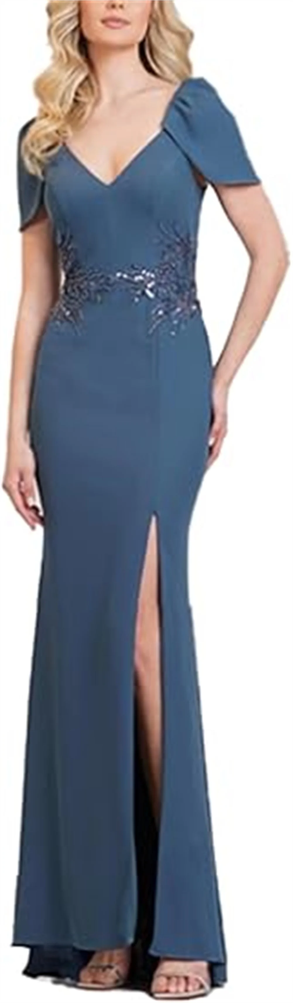 Customized V Neck Cap Sleeves Mother Of The Bride Dresses With Slit Satin Mermaid Long Formal Evening Gown Wedding Guest Dresses
Customized V Neck Cap Sleeves Mother Of The Bride Dresses With Slit Satin Mermaid Long Formal Evening Gown Wedding Guest Dresses