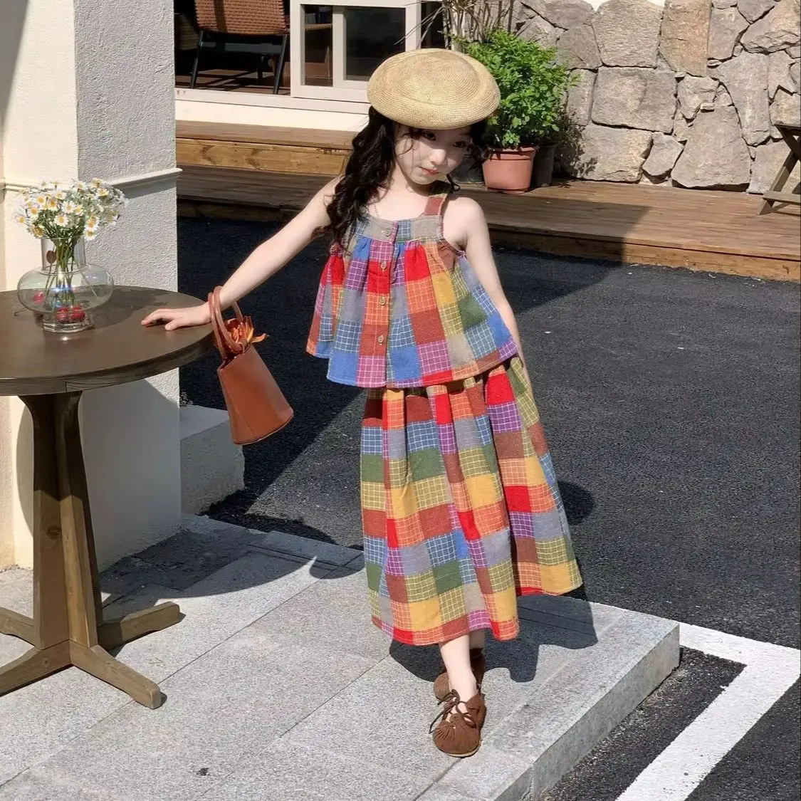Girls Summer 2 Piece Set Colorful Plaid Cami Top Skirt Outfit Kids Fashion Clothing
Girls Summer 2 Piece Set Colorful Plaid Cami Top Skirt Outfit Kids Fashion Clothing