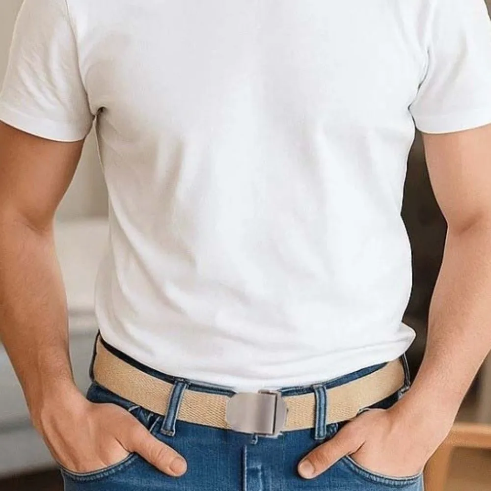 Fashion Adjustable Men Weaving Belt Solid Color Alloy Canvas Waistband Durable Automatic Buckle Sturdy Cloth Belt Boys
Fashion Adjustable Men Weaving Belt Solid Color Alloy Canvas Waistband Durable Automatic Buckle Sturdy Cloth Belt Boys