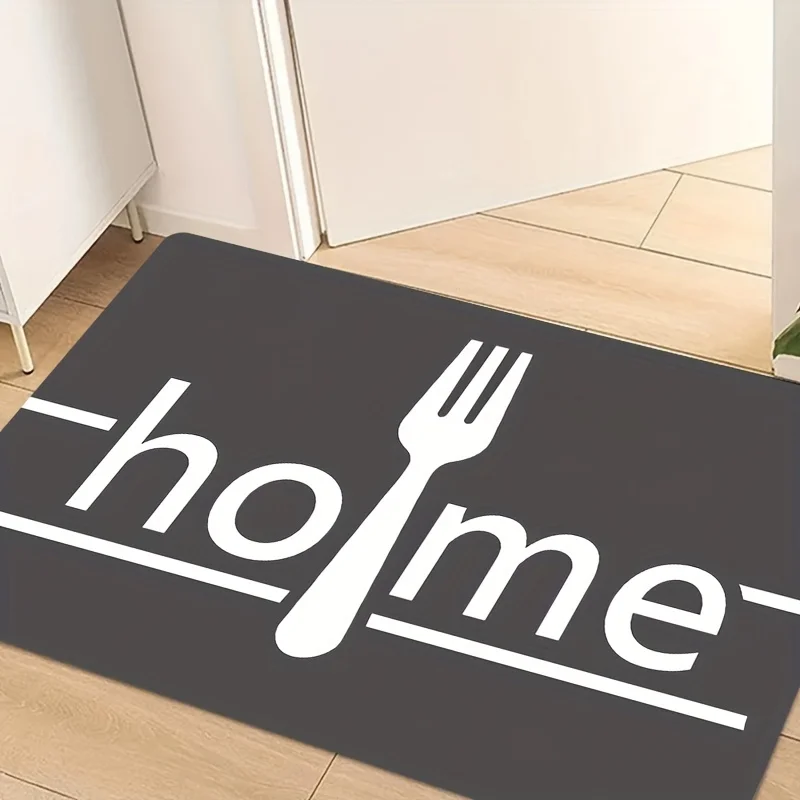 1pc Dark Gray Kitchen Mat with Fork & Knife Design - Non-Slip, Machine Washable Rug for Dining Room, Bathroom, and Outdoor Use
1pc Dark Gray Kitchen Mat with Fork & Knife Design - Non-Slip, Machine Washable Rug for Dining Room, Bathroom, and Outdoor Use