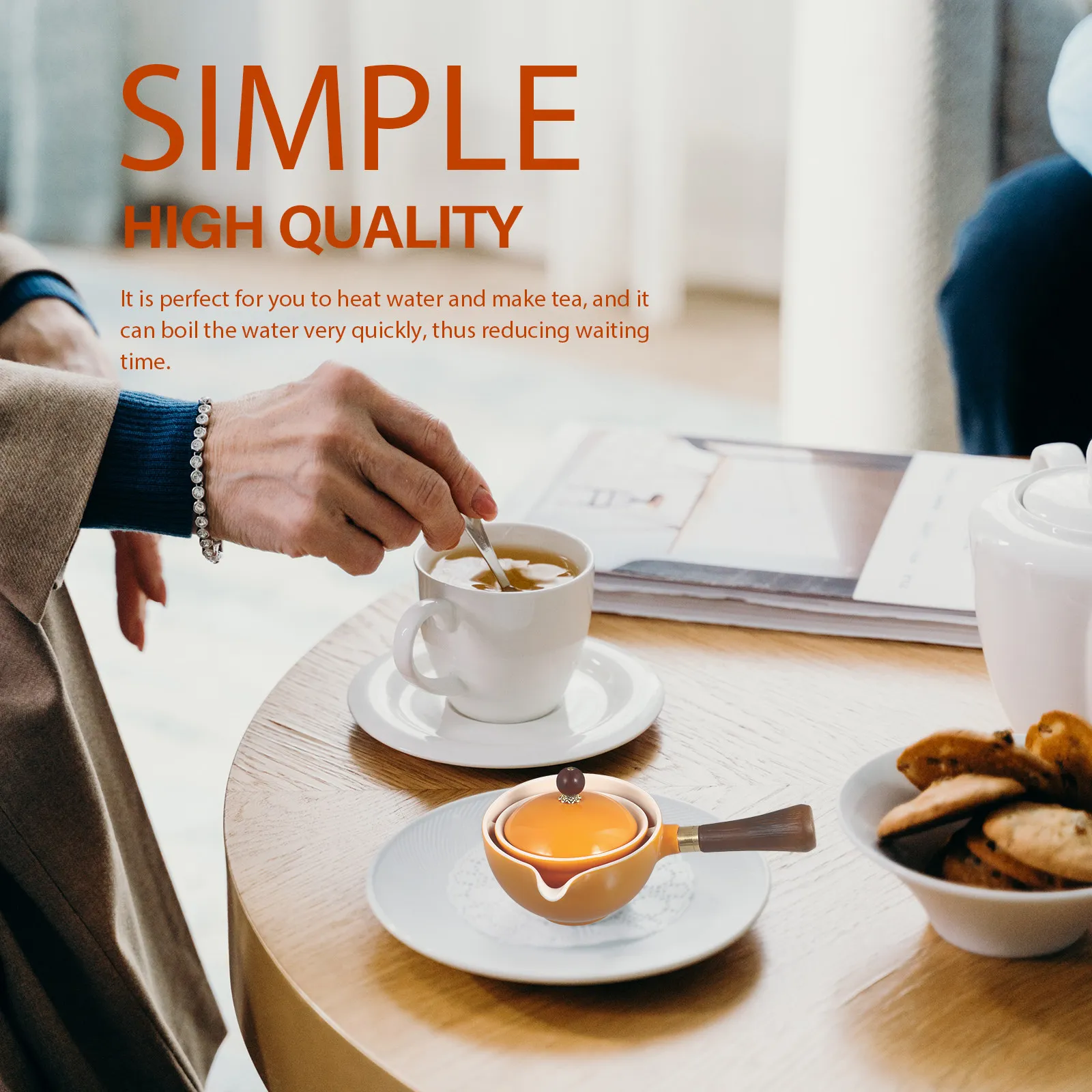 1Pcs Ceramic Tea Kettle with Ergonomic Handle Retro Design Quick Boil Water Heating Kettle for Home Office Tea Making
1Pcs Ceramic Tea Kettle with Ergonomic Handle Retro Design Quick Boil Water Heating Kettle for Home Office Tea Making