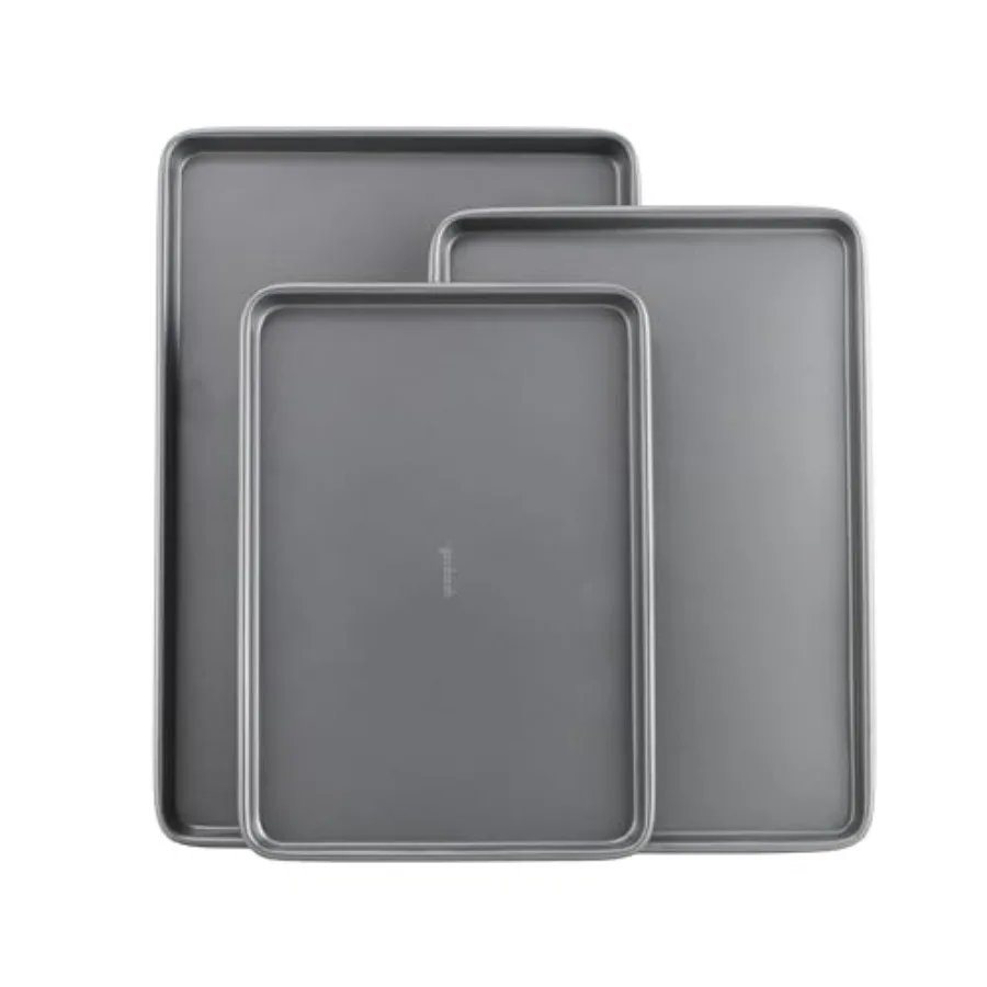 Everyday Nonstick Baking Sheet Set, 3 Pack Includes Small 13×9 Medium (15×1) and Large (17×11) Pans Carbon Steel Construction C
Everyday Nonstick Baking Sheet Set, 3 Pack Includes Small 13×9 Medium (15×1) and Large (17×11) Pans Carbon Steel Construction C