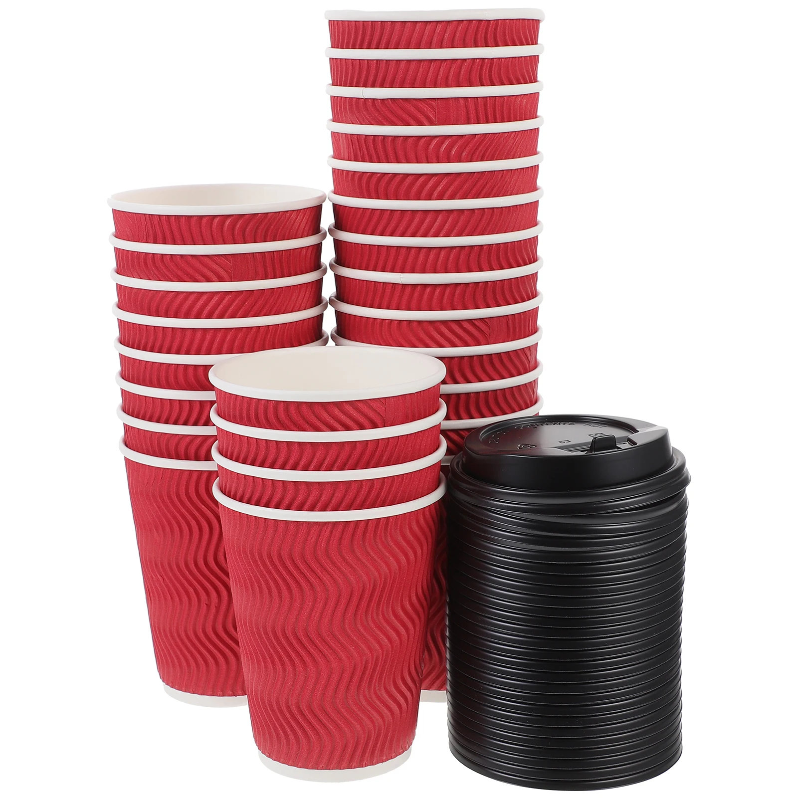 50pcs Disposable Coffee Cups with Lids Paper Treated Cups for Hot Cold Drinks Insulated Two Wall Design Suitable Restaurants
50pcs Disposable Coffee Cups with Lids Paper Treated Cups for Hot Cold Drinks Insulated Two Wall Design Suitable Restaurants