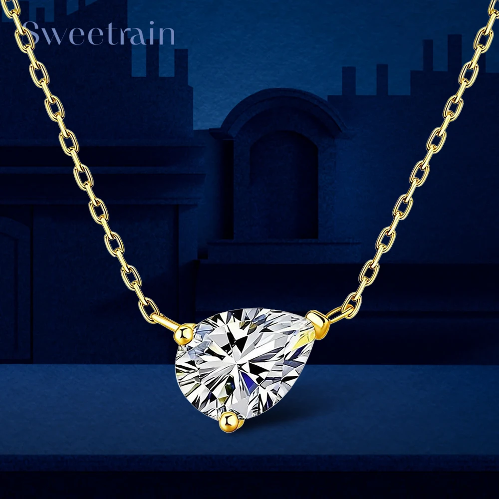Sweetrain 1-3CT Pear Cut Moissanite Pendant Necklace 925 Sterling Silver GRA Certified Waterdrop Solitaire Neck Chain For Women
Sweetrain 1-3CT Pear Cut Moissanite Pendant Necklace 925 Sterling Silver GRA Certified Waterdrop Solitaire Neck Chain For Women