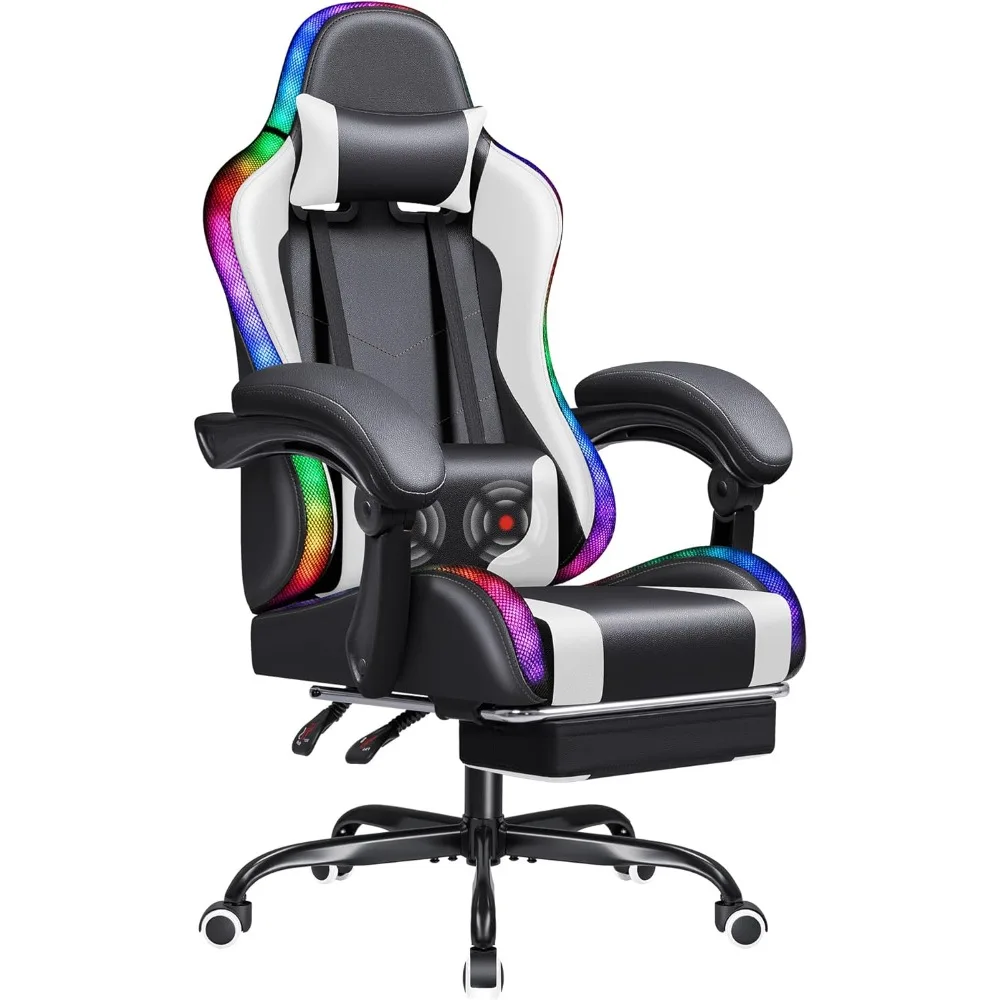 Gaming Chair, Video Game Chair with Footrest and Massage Lumbar Support, Ergonomic Computer Chair Height Adjustable
Gaming Chair, Video Game Chair with Footrest and Massage Lumbar Support, Ergonomic Computer Chair Height Adjustable