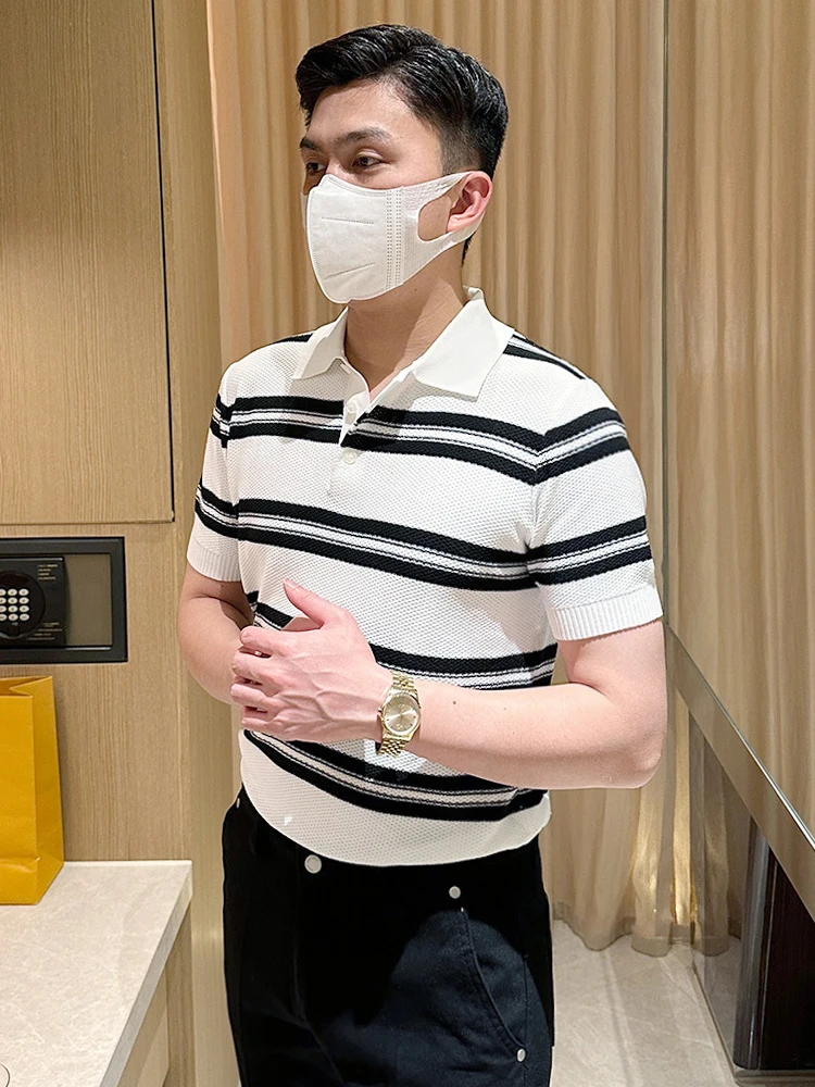 Busin повседневная мужская трикотажная одежда irt ort Sve Slim Fit в полоску, летняя новинка Sle Faionable Corporate Wear
Busin повседневная мужская трикотажная одежда irt ort Sve Slim Fit в полоску, летняя новинка Sle Faionable Corporate Wear