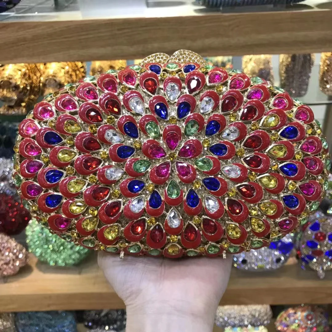 6 COLORS Women Colorful Crystal Clutch Purse Stone Flower Evening Bags Bridal Wedding Party Rhinestone Handbags and Purses
6 COLORS Women Colorful Crystal Clutch Purse Stone Flower Evening Bags Bridal Wedding Party Rhinestone Handbags and Purses