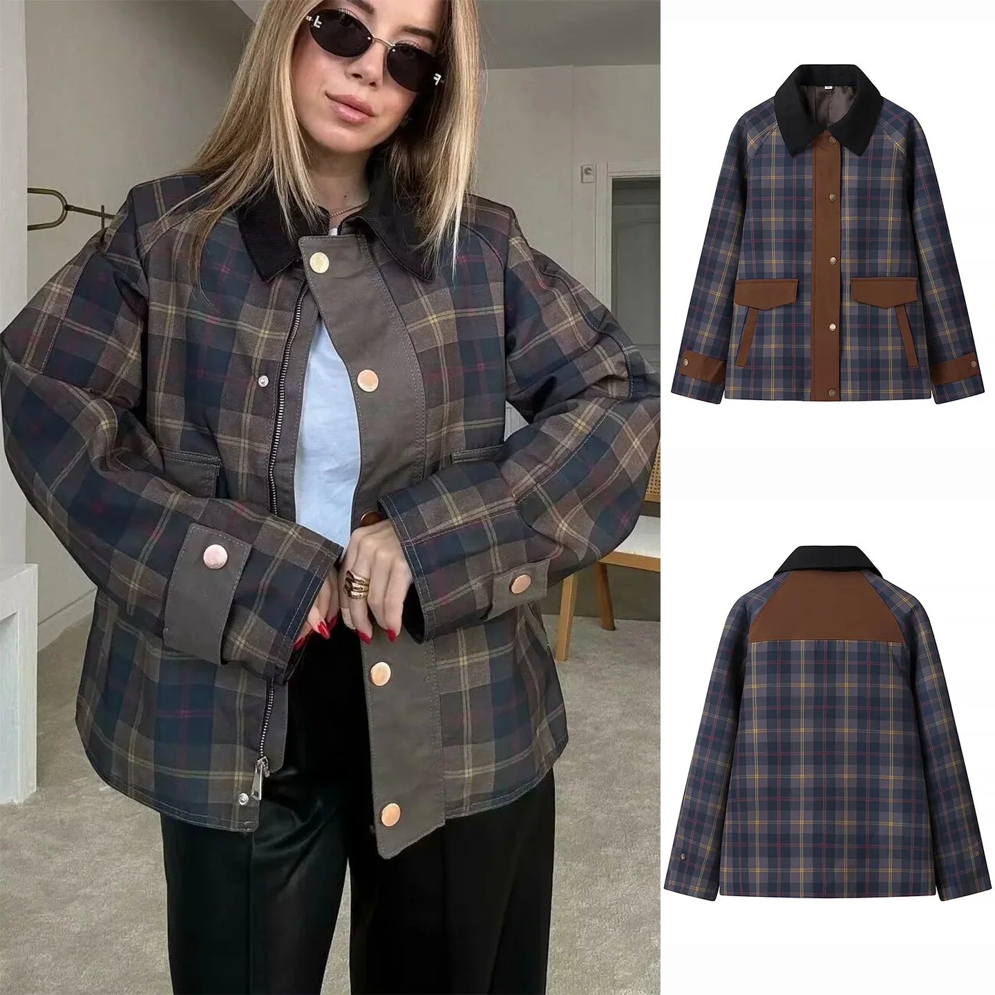 Зимняя уличная клетчатая молния с длинным светом и воротником-стойкой Blo Jaet, женская модная верхняя одежда из полиэстера, волокно 00%
Зимняя уличная клетчатая молния с длинным светом и воротником-стойкой Blo Jaet, женская модная верхняя одежда из полиэстера, волокно 00%