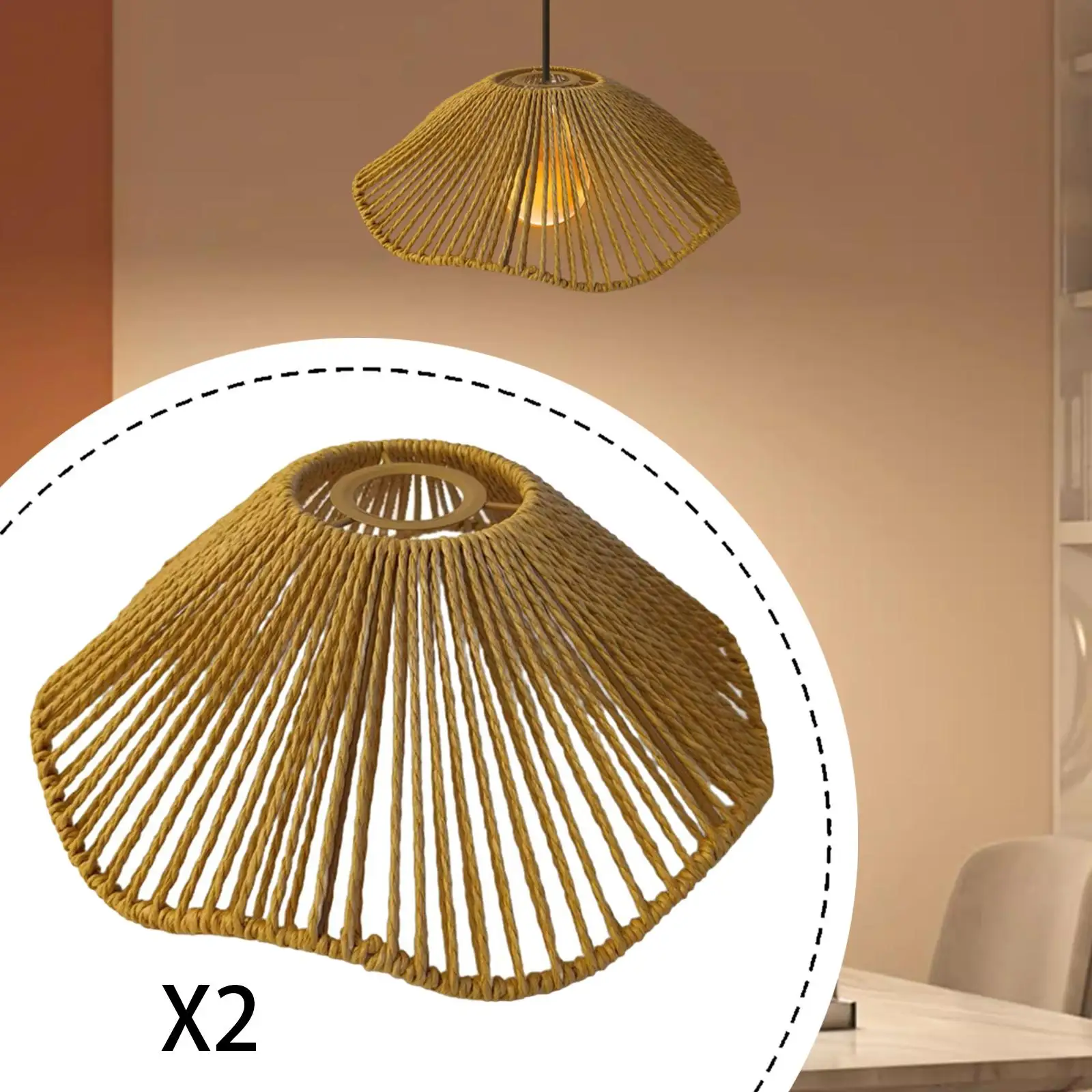 Handwoven Boho Lampshade Rustic Paper Rope Ceiling Lamp Cover Light Fixture for Office Hotel Dining Room
Handwoven Boho Lampshade Rustic Paper Rope Ceiling Lamp Cover Light Fixture for Office Hotel Dining Room