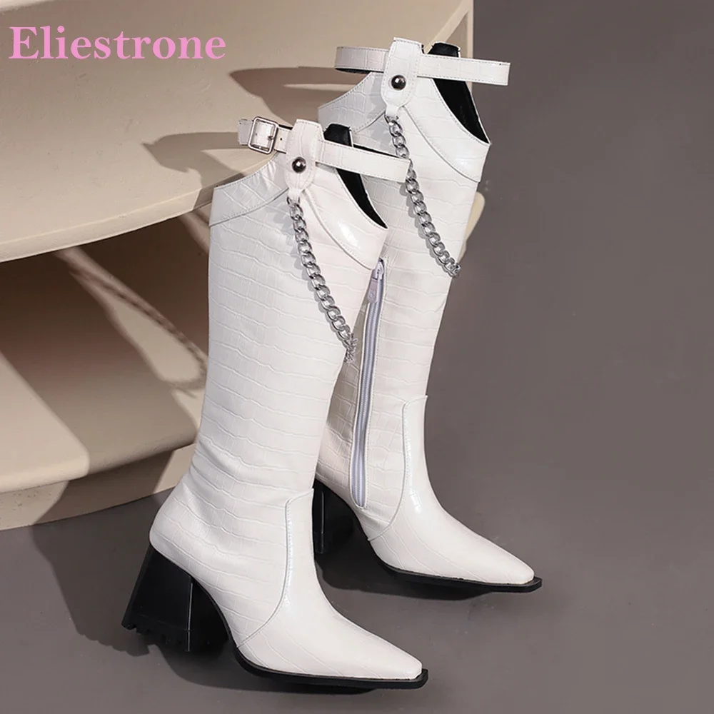 Зимние мягкие белые коричневые женские сапоги до колена, модные офисные женские туфли на высоком каблуке с квадратным носком, большие размеры 11 43 46 48 
Зимние мягкие белые коричневые женские сапоги до колена, модные офисные женские туфли на высоком каблуке с квадратным носком, большие размеры 11 43 46 48