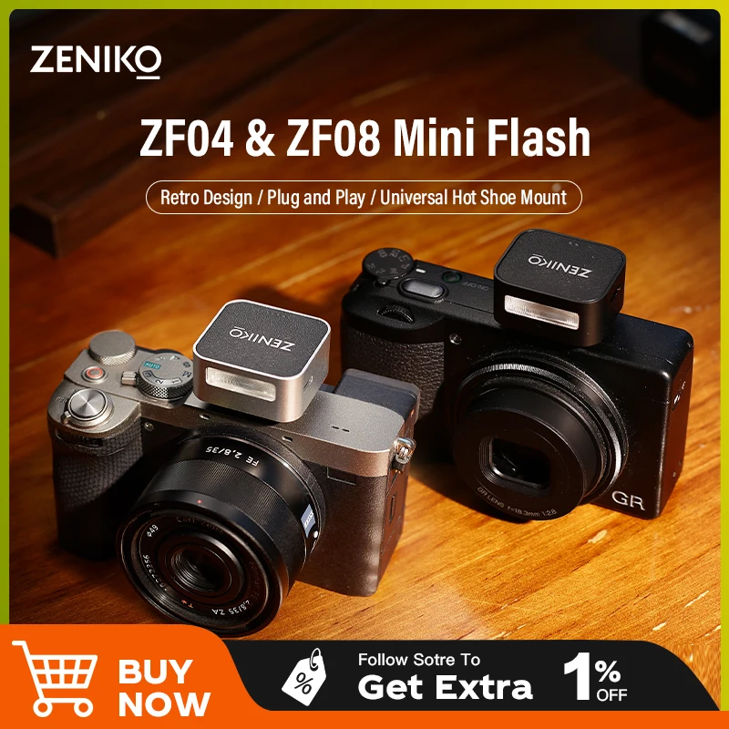 ZENIKO ZF04/08 Mini On-camera Flash Universal Hot Shoe Interface for Fuji XT5 Sony ZV1/A7M4/6700 Canon R8 Nikon Z30/ZFC DSLR
ZENIKO ZF04/08 Mini On-camera Flash Universal Hot Shoe Interface for Fuji XT5 Sony ZV1/A7M4/6700 Canon R8 Nikon Z30/ZFC DSLR