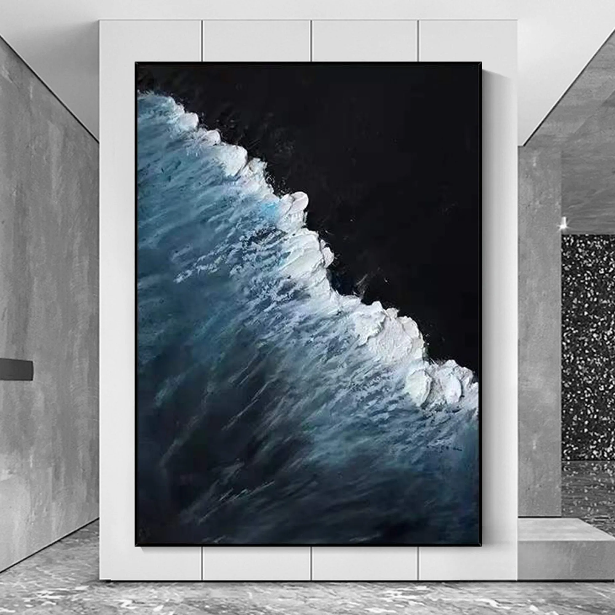 100% handmade oil painting black beach abstract blue wave impressionist beach landscape painting for living room art wall decor
100% handmade oil painting black beach abstract blue wave impressionist beach landscape painting for living room art wall decor