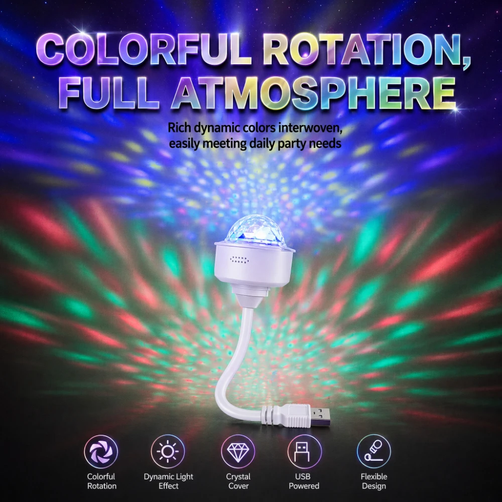 Colorful Rotating USB Lamp with Sound Control for Parties Christmas Live Broadcast Atmosphere Lighting Decoration
Colorful Rotating USB Lamp with Sound Control for Parties Christmas Live Broadcast Atmosphere Lighting Decoration