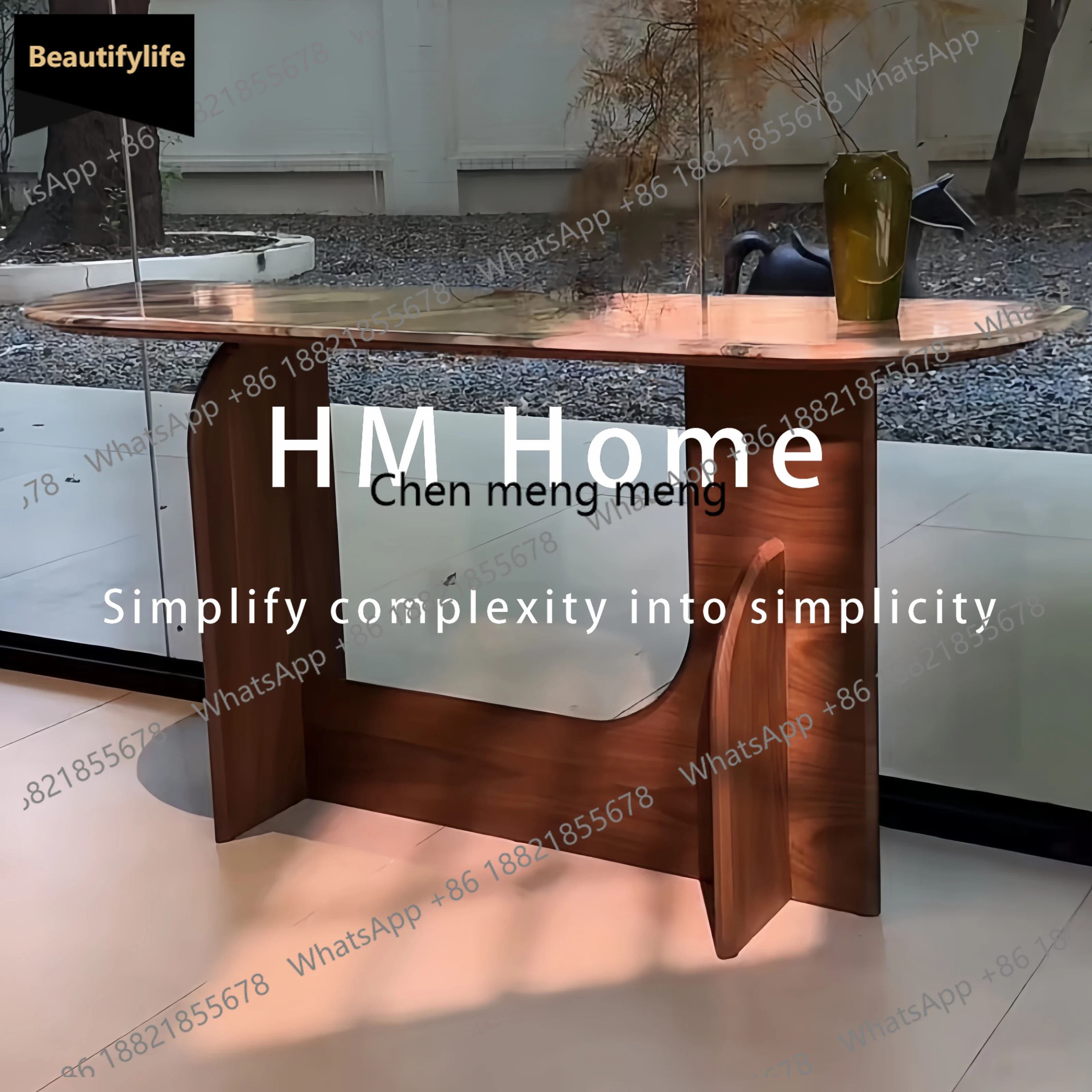 A139 Medieval solid wood entrance table, retro light luxury natural marble living room entrance table
A139 Medieval solid wood entrance table, retro light luxury natural marble living room entrance table