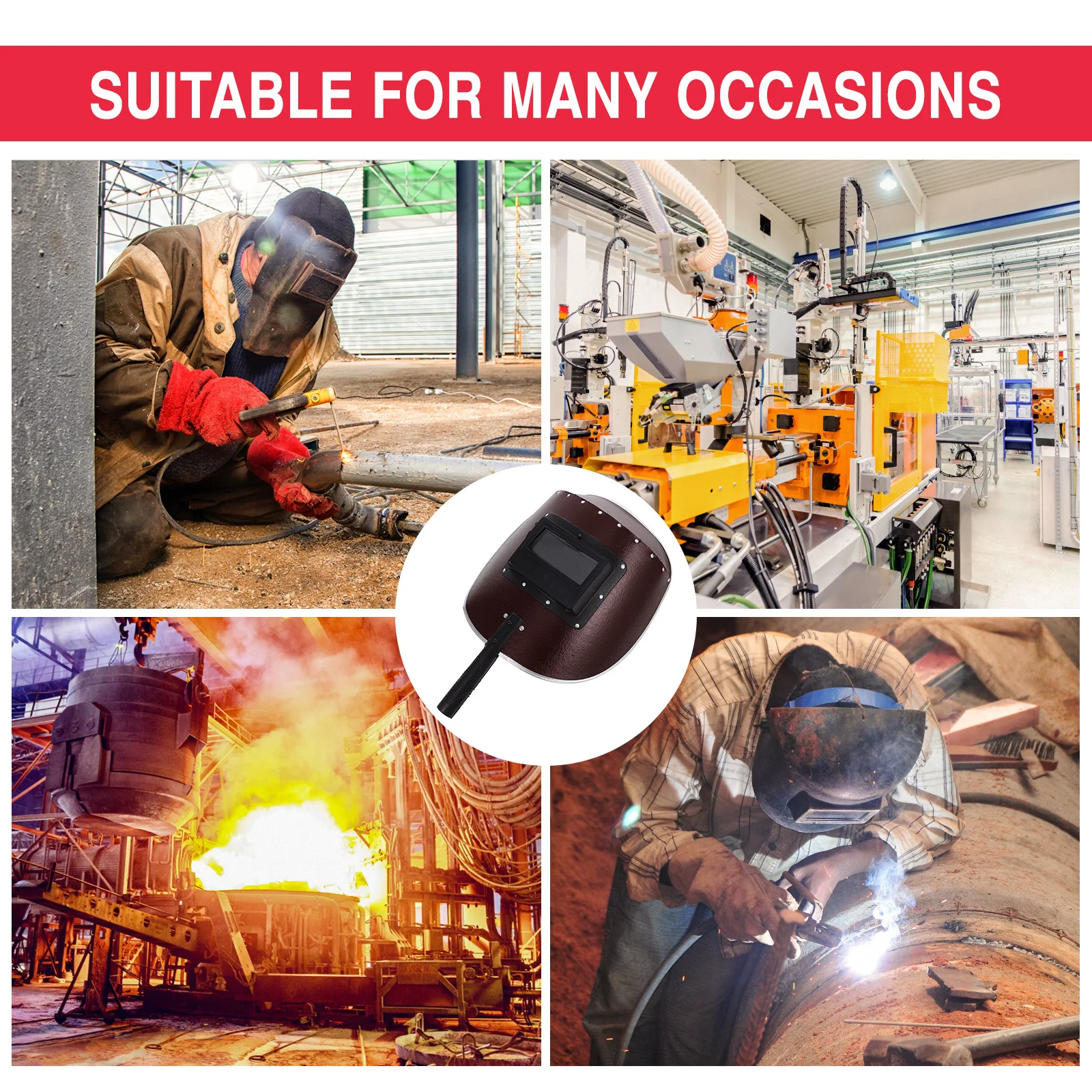 Handheld Welding Mask Shield Semi-Automatic Function Vulcanized Fibre Durable Protection For Welding Cutting Grinding
Handheld Welding Mask Shield Semi-Automatic Function Vulcanized Fibre Durable Protection For Welding Cutting Grinding