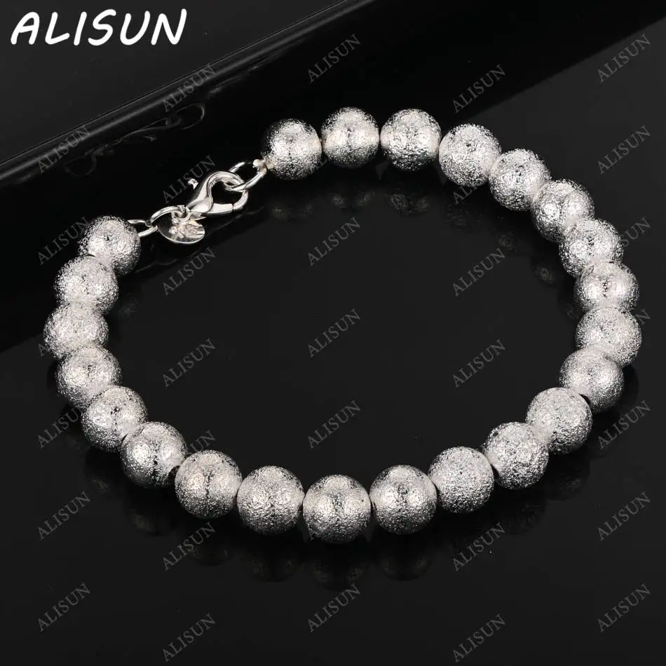 ALISUN 925 Sterling Silver Frosted Round Beads Bracelets For Women Anniversary Gift Popular Wild Fashion Party Jewelry
ALISUN 925 Sterling Silver Frosted Round Beads Bracelets For Women Anniversary Gift Popular Wild Fashion Party Jewelry
