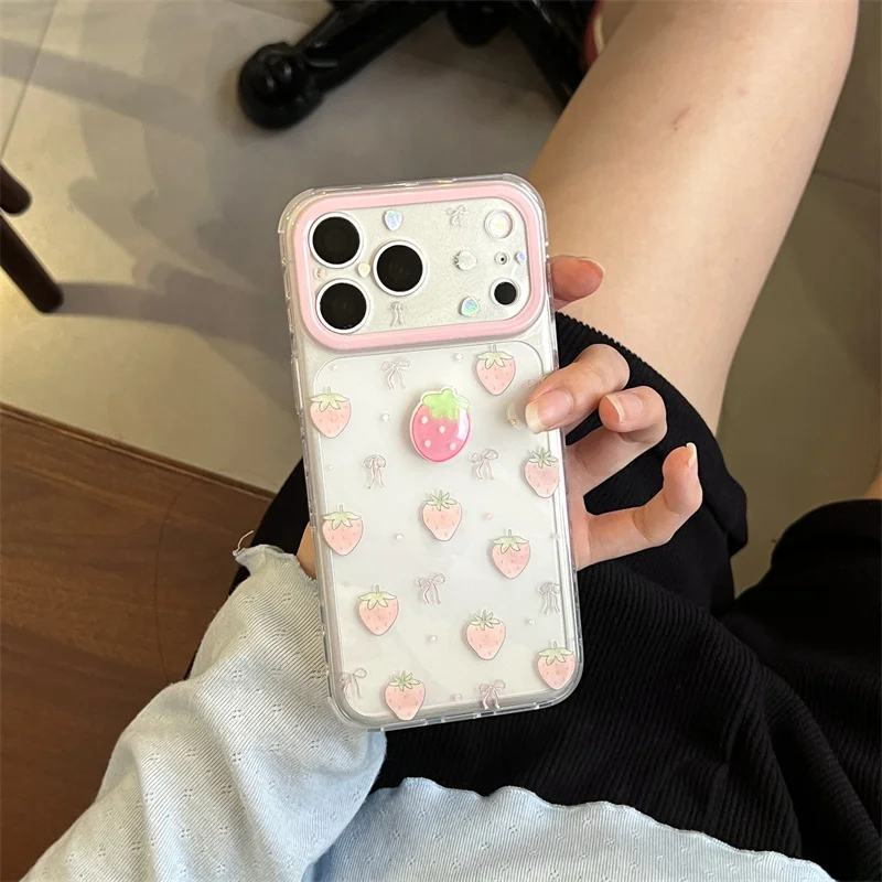 Cute Strawberry Ribbon Phone Case for iPhone 14 15 16 17 Pro Max Clear Shockproof Protective Cover Aesthetic Kawaii Case
Cute Strawberry Ribbon Phone Case for iPhone 14 15 16 17 Pro Max Clear Shockproof Protective Cover Aesthetic Kawaii Case