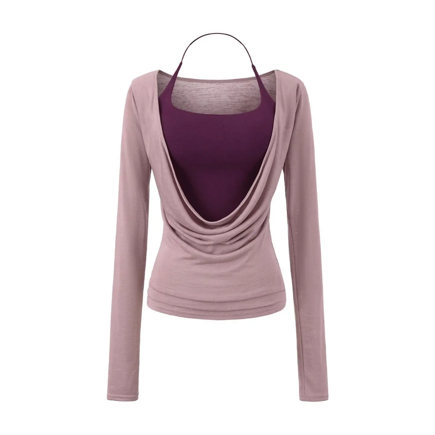 Korean Style Spring Set Women's Loose Long Sleeve T-Shirt Pink Strap Waist Cinching Slimming Top Beautiful Comfortable Fashion
Korean Style Spring Set Women's Loose Long Sleeve T-Shirt Pink Strap Waist Cinching Slimming Top Beautiful Comfortable Fashion