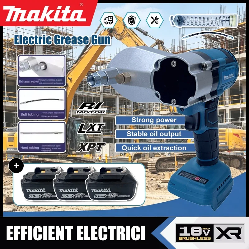 Makita Brushless Electric Grease Gun Wireless Fully Automatic High-Pressure Excavator Specific Grease Gun For 18V Battery
Makita Brushless Electric Grease Gun Wireless Fully Automatic High-Pressure Excavator Specific Grease Gun For 18V Battery
