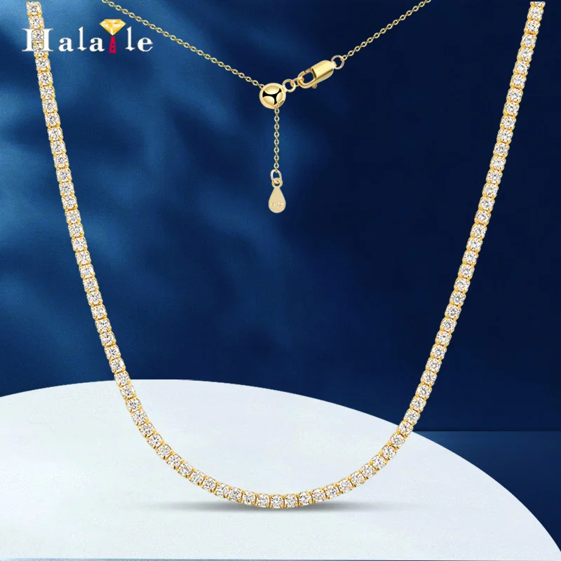 Halaile D Color Moissanite S925 Sterling Silver Tennis Necklace with GRA Adjustable Choker Chain Fine Jewelry Women Trendy Gift
Halaile D Color Moissanite S925 Sterling Silver Tennis Necklace with GRA Adjustable Choker Chain Fine Jewelry Women Trendy Gift
