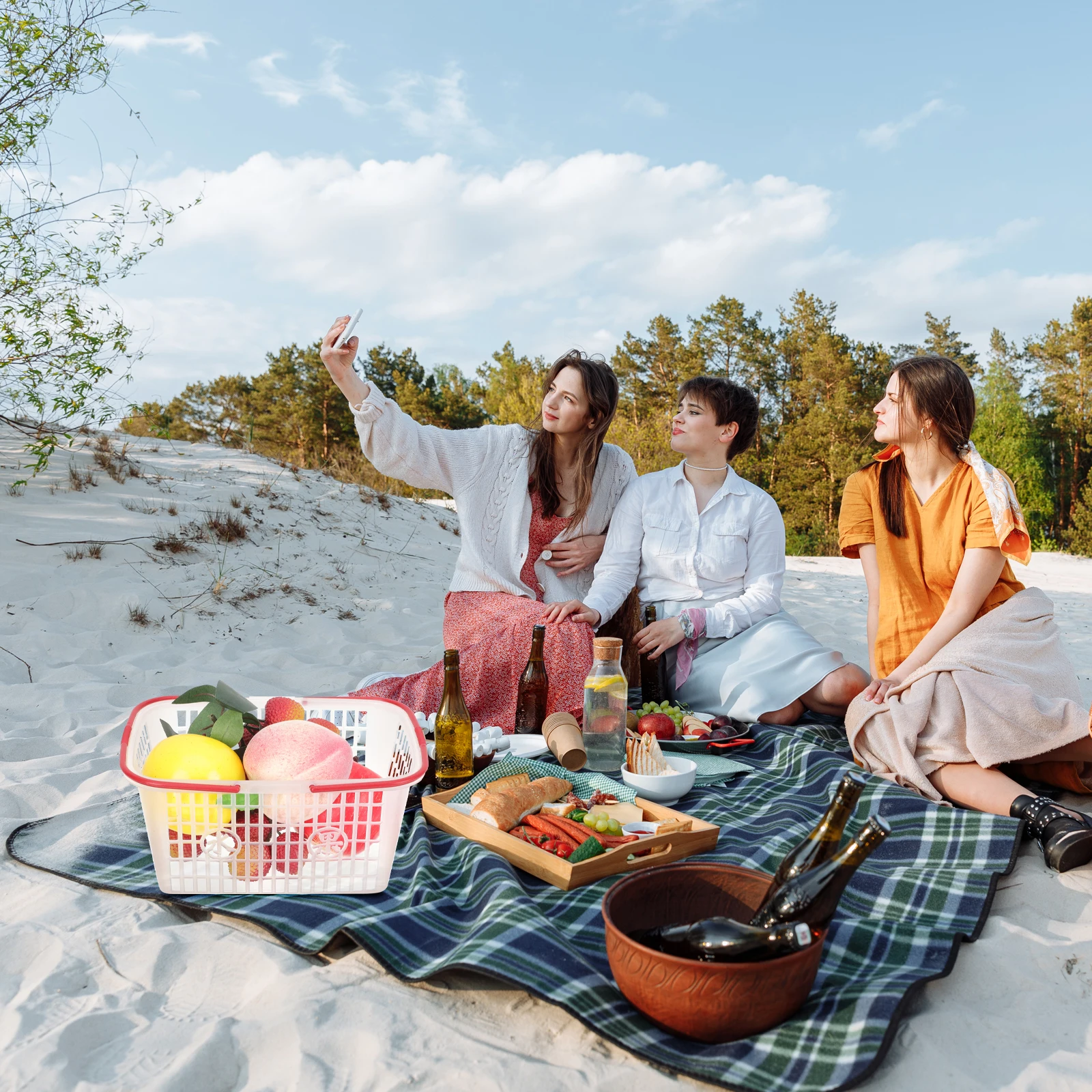 5pcs Plastic Fruit Baskets Bright Color Storage Basket Outdoor Picking Handle Design Large Capacity Camping Organizer Food 
5pcs Plastic Fruit Baskets Bright Color Storage Basket Outdoor Picking Handle Design Large Capacity Camping Organizer Food