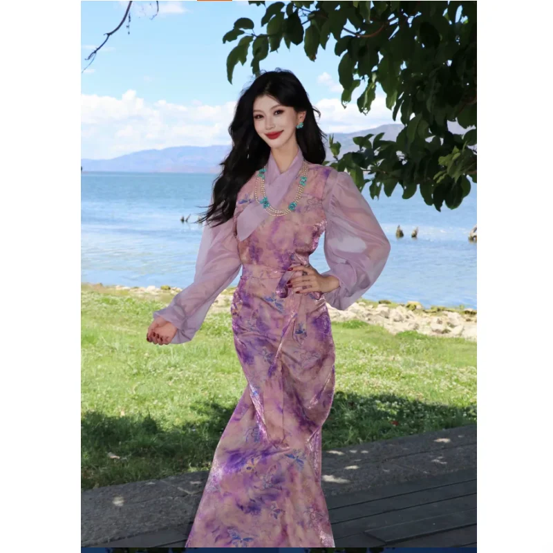 Chinese Xizang Two-piece Women's Tibetan Bola Skirt Summer Lightweight Clothing
Chinese Xizang Two-piece Women's Tibetan Bola Skirt Summer Lightweight Clothing