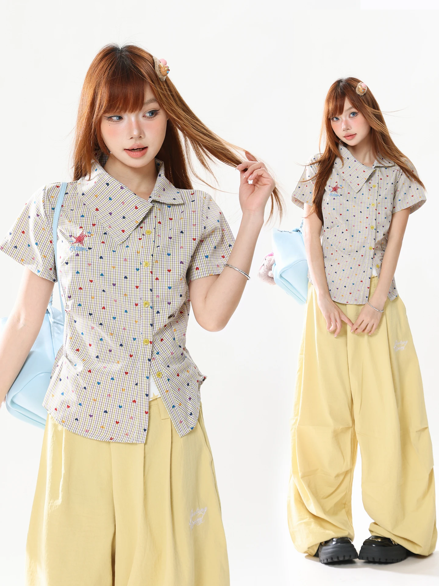 Retro Style Women's Shirt Slim Fit Short Sleeve Embroidered Waist Cinched Summer Fashion Casual Polka Dot Print Turn-down Collar
Retro Style Women's Shirt Slim Fit Short Sleeve Embroidered Waist Cinched Summer Fashion Casual Polka Dot Print Turn-down Collar