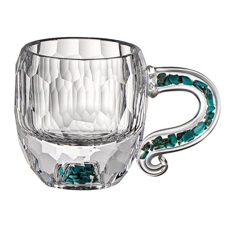 High-grade turquoise teacup women's thickened faceted high-value office teacup crystal glass teacup tea cup
High-grade turquoise teacup women's thickened faceted high-value office teacup crystal glass teacup tea cup