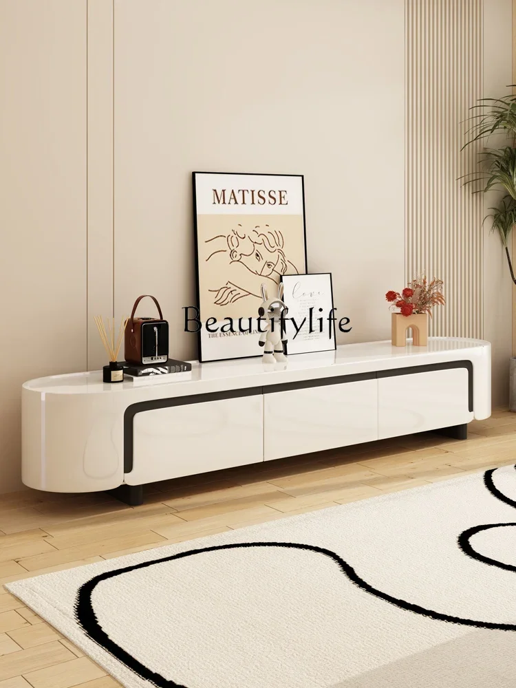 S Cream Style Small Apartment Floor Simple Living Room Home Light Luxury High Sense Coffee Table TV Cabinet Combination
S Cream Style Small Apartment Floor Simple Living Room Home Light Luxury High Sense Coffee Table TV Cabinet Combination