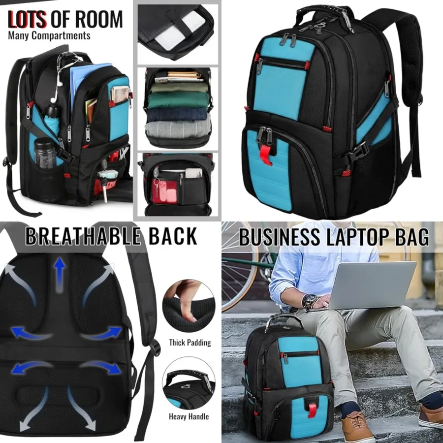 Large Backpack for Men, Extra Large Laptop Backpacks for Men Women, Water Resistant Travel Backpack Airline Approved Business W
Large Backpack for Men, Extra Large Laptop Backpacks for Men Women, Water Resistant Travel Backpack Airline Approved Business W