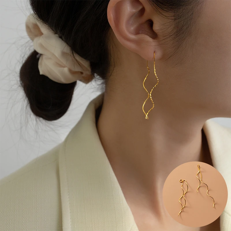 100% 925 Sterling Silver Wave Earrings for Women Girl Simple Curved Line Long Tassel Design Jewelry Party Gift Dropshipping
100% 925 Sterling Silver Wave Earrings for Women Girl Simple Curved Line Long Tassel Design Jewelry Party Gift Dropshipping