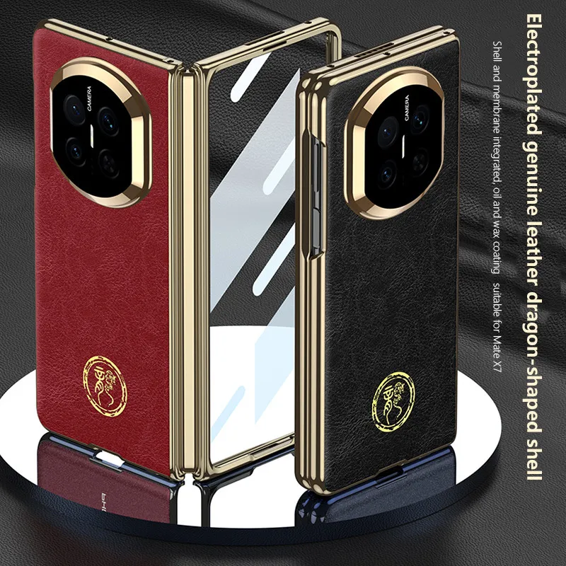 Electroplated Genuine Leather Case For Huawei Mate X7 X6 X5 X3 MATEX7 5G Folding Protection Cover With Tempered Film
Electroplated Genuine Leather Case For Huawei Mate X7 X6 X5 X3 MATEX7 5G Folding Protection Cover With Tempered Film