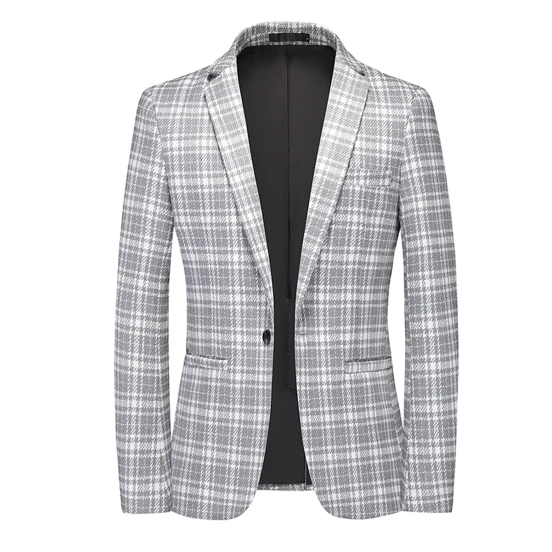 2023 Spring and Autumn New Men's Casual Suit Korean Edition Slim Fit One Button Checkered Banquet Dress Large Men's Suit
2023 Spring and Autumn New Men's Casual Suit Korean Edition Slim Fit One Button Checkered Banquet Dress Large Men's Suit