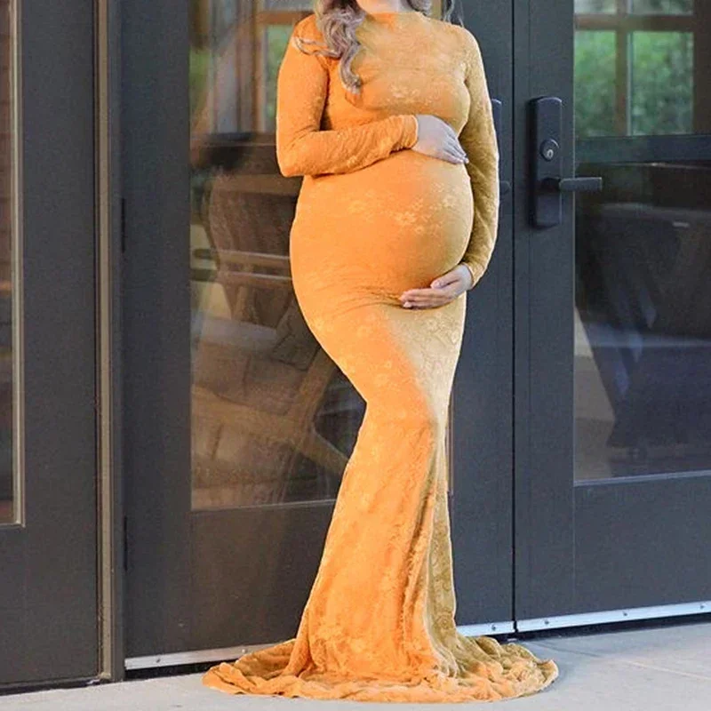 Autumn New Clothes For Pregnant Women Dresses Long Sleeves Pregnancy Dress For Photography Trailing Lace Maternity Clothing
Autumn New Clothes For Pregnant Women Dresses Long Sleeves Pregnancy Dress For Photography Trailing Lace Maternity Clothing