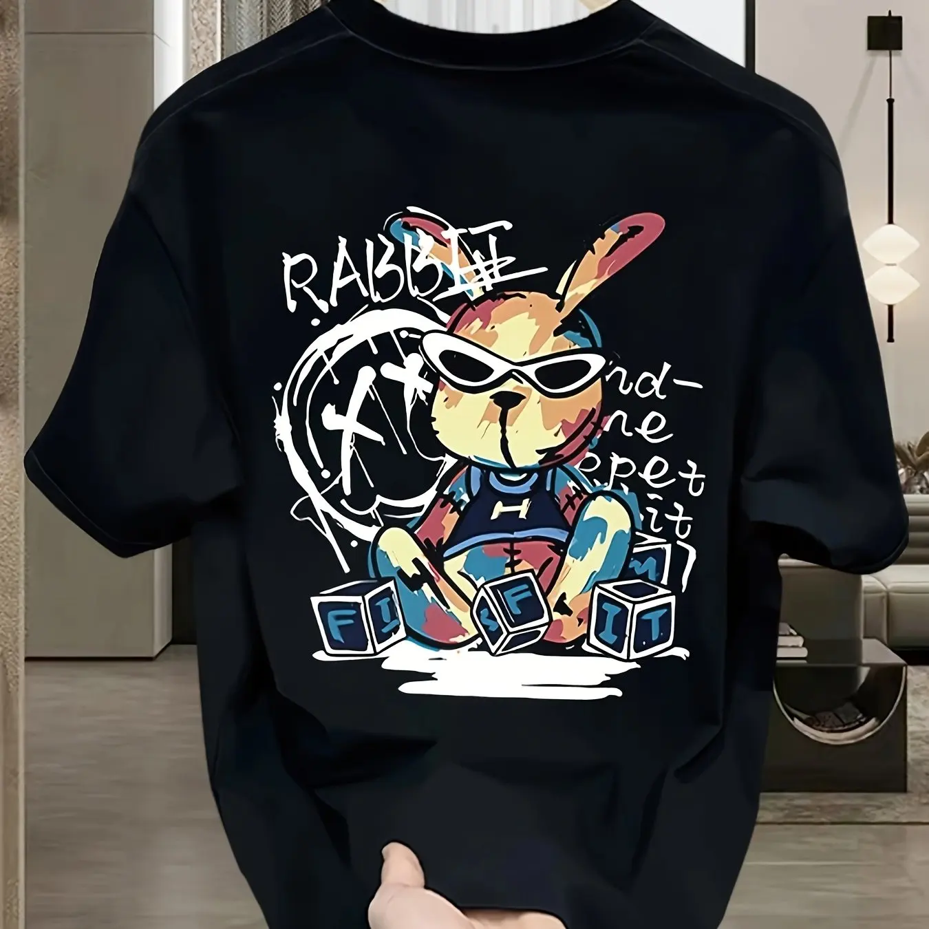 2025 New Men's Summer 100% Cotton Fashion Casual Loose Black Rabbit Cartoon Printed Crew Neck Short Sleeve T-Shirt Top
2025 New Men's Summer 100% Cotton Fashion Casual Loose Black Rabbit Cartoon Printed Crew Neck Short Sleeve T-Shirt Top