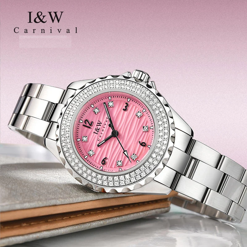 NEW Switzerland Luxury Brand I&W CARNIVAL Japan MIYOTA Quartz Women's Watches Waterproof Auto Date Diamond Luminous Clocks 718L
NEW Switzerland Luxury Brand I&W CARNIVAL Japan MIYOTA Quartz Women's Watches Waterproof Auto Date Diamond Luminous Clocks 718L