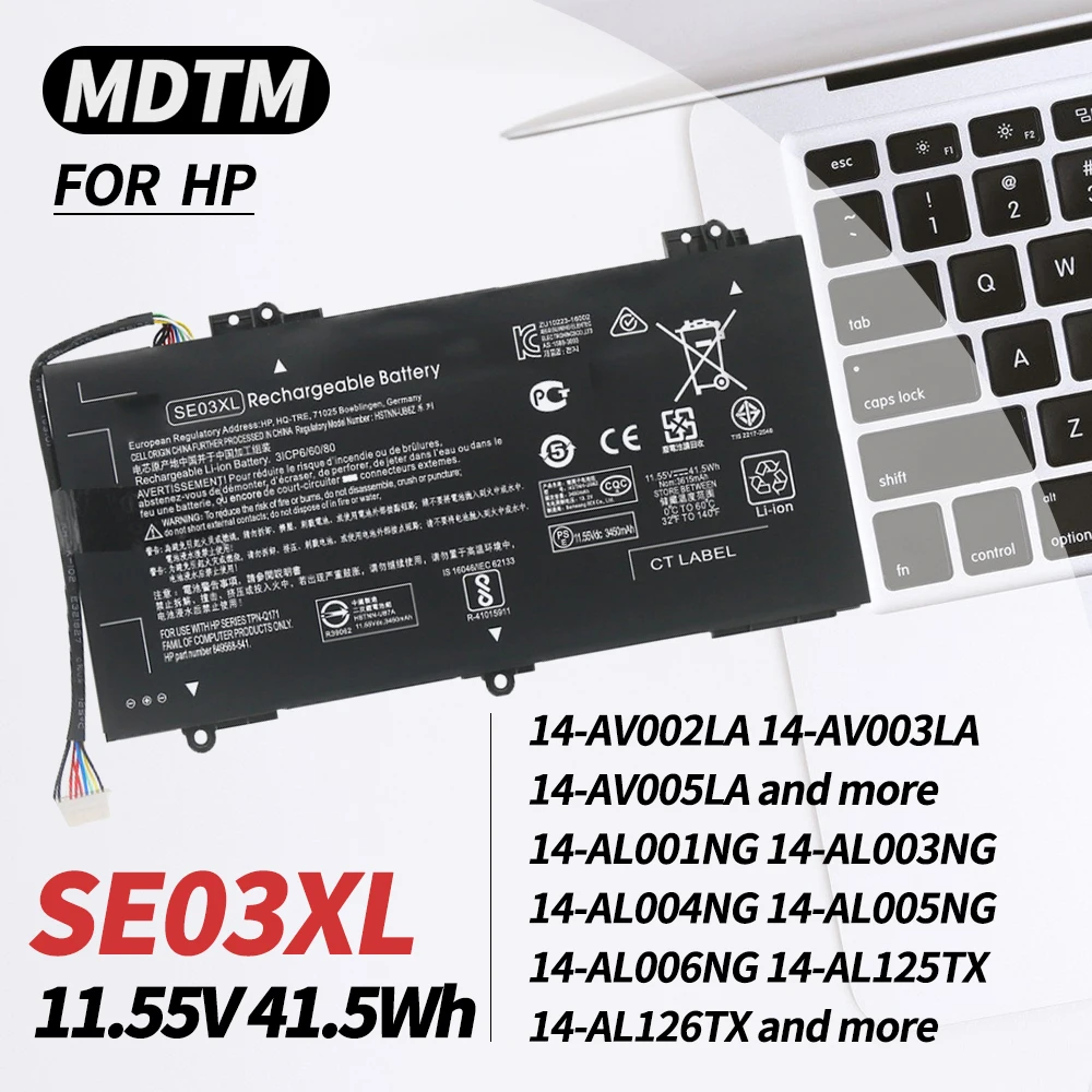 Сменный аккумулятор для ноутбука SE03XL 849908-850 849568-421 Hp Pavilion 14 14-AL000 14-AL125TX 14-AL136TX HSTNN-LB7G SE03041XL
Сменный аккумулятор для ноутбука SE03XL 849908-850 849568-421 Hp Pavilion 14 14-AL000 14-AL125TX 14-AL136TX HSTNN-LB7G SE03041XL