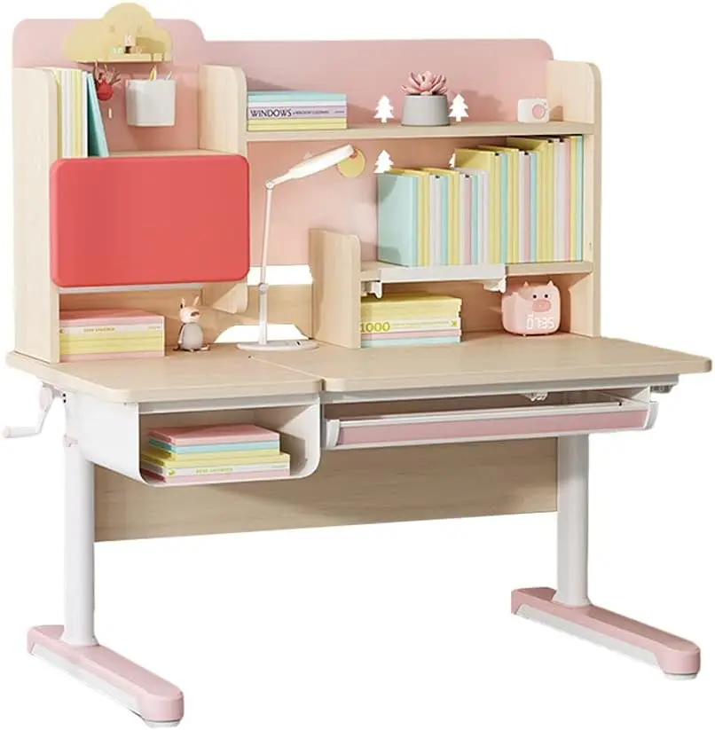 Wood Adjustable Height Ergonomic Kids Study Desk Drafting Table Computer Station Built-in Bookshelf Desktop 43.3" Width
Wood Adjustable Height Ergonomic Kids Study Desk Drafting Table Computer Station Built-in Bookshelf Desktop 43.3" Width