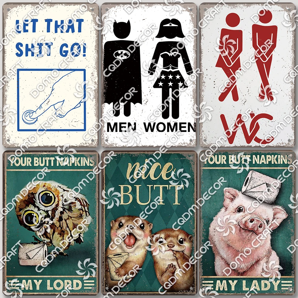 Retro Men Lady Funny WC Tin Signs Cute Owl Pig Cat Toilet Poster Metal Plates Wall Decor for Bathroom Mall BBQ Cafe Bar Pub
Retro Men Lady Funny WC Tin Signs Cute Owl Pig Cat Toilet Poster Metal Plates Wall Decor for Bathroom Mall BBQ Cafe Bar Pub