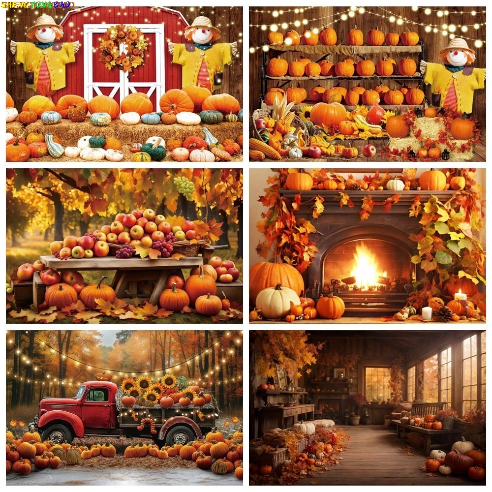 Autumn Pumpkin Backdrop Maple Leaves Haystack Barn Truck Fall Harvest Scene Birthday Party Photography Background Studio Props
Autumn Pumpkin Backdrop Maple Leaves Haystack Barn Truck Fall Harvest Scene Birthday Party Photography Background Studio Props