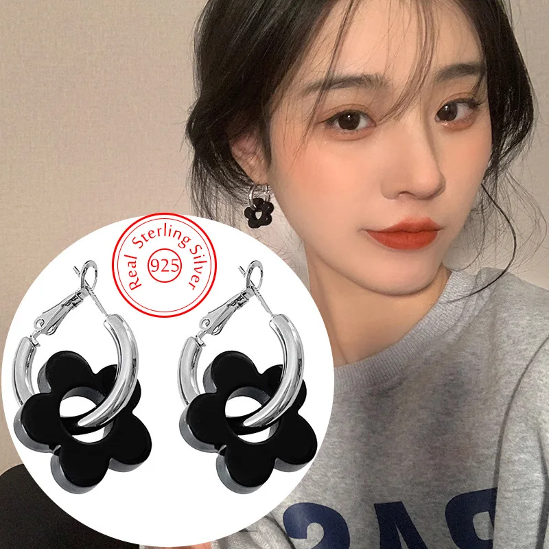925 Sterling Silver Original Jewelry Fashion Flower Hoop Earrings For Women New XY0194
925 Sterling Silver Original Jewelry Fashion Flower Hoop Earrings For Women New XY0194