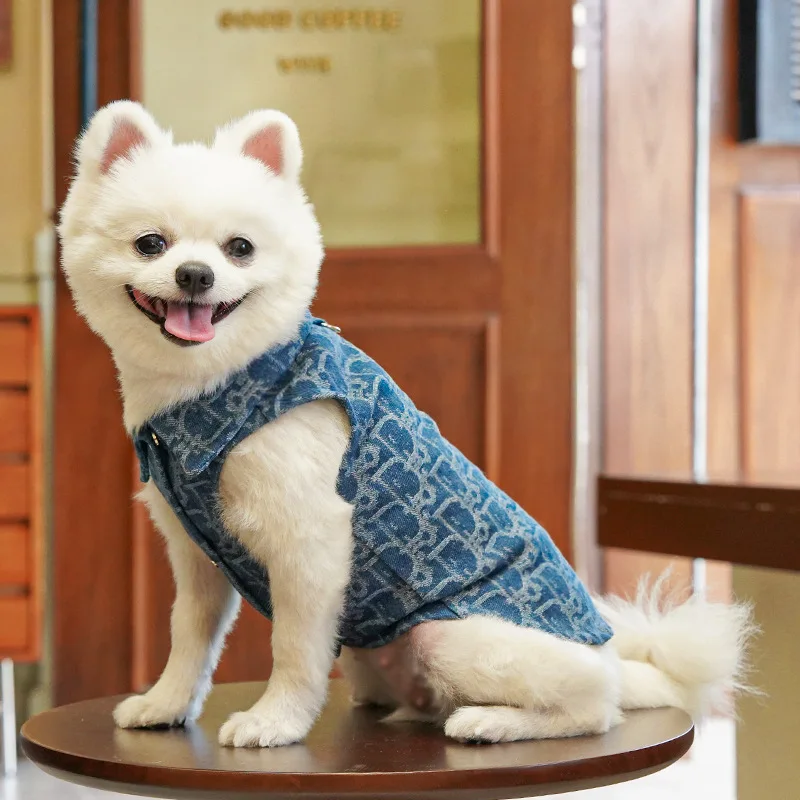Dog Windproof Pet Clothes For Small Dog Denim Costume High Quality Puppy Coat Vest With D-ring Chihuahua Teddy Outfits Wholesale 
Dog Windproof Pet Clothes For Small Dog Denim Costume High Quality Puppy Coat Vest With D-ring Chihuahua Teddy Outfits Wholesale