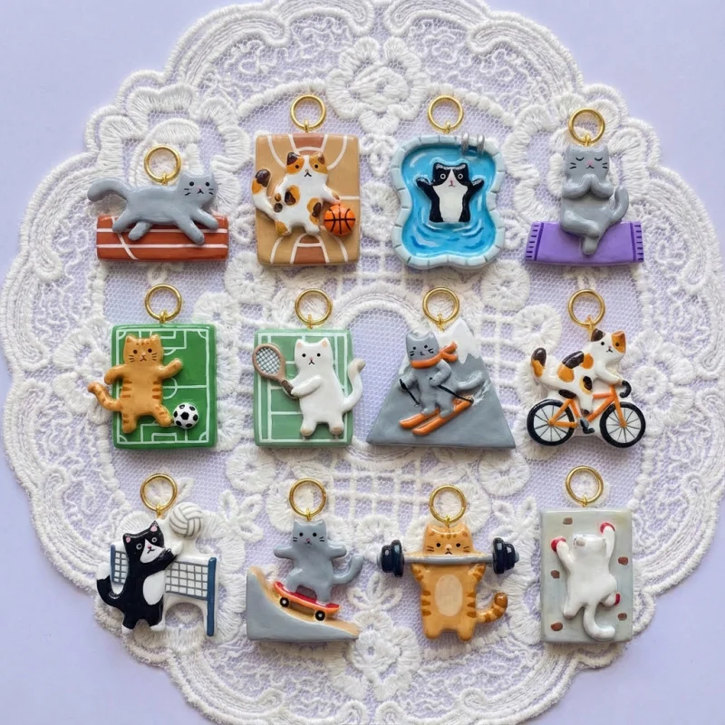 Cute Cat Sports Pendant Handmade DIY Charm Football Skiing Animal Necklace Bracelet for Women Girls Gift Craft
Cute Cat Sports Pendant Handmade DIY Charm Football Skiing Animal Necklace Bracelet for Women Girls Gift Craft