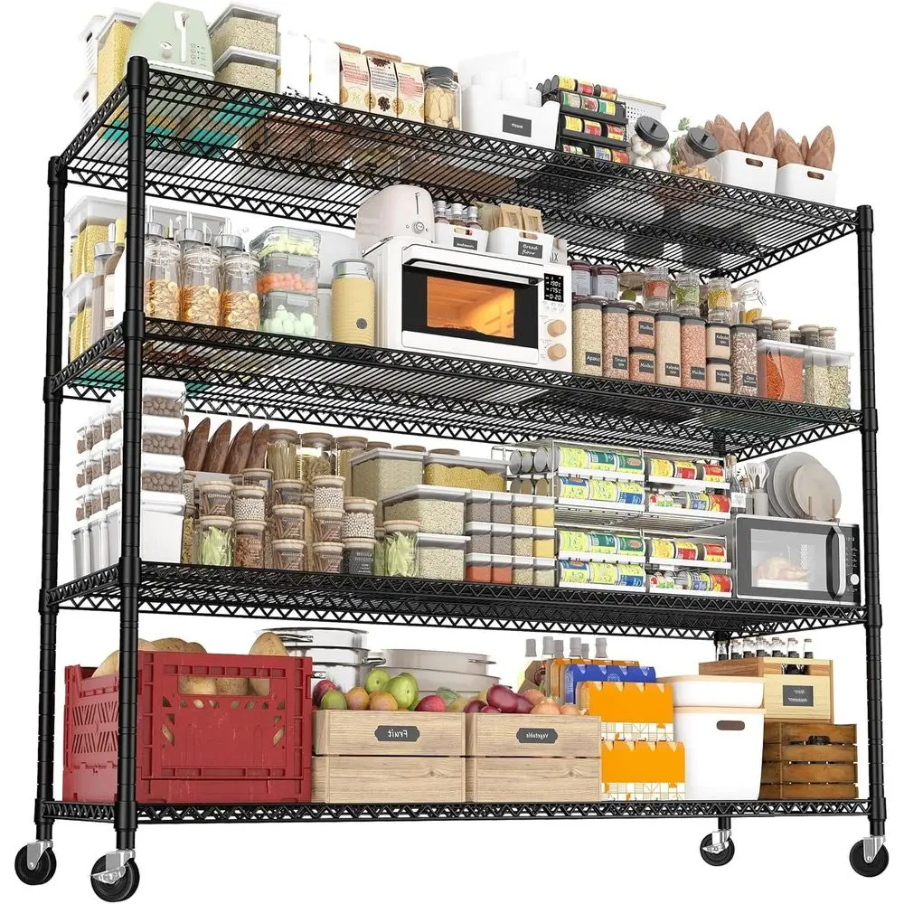 REIBII 60''W Storage Shelves 2399LBS Wire Shelving with Wheels Garage Shelving Heavy Duty Metal Shelves or Storage Rack Adjustab
REIBII 60''W Storage Shelves 2399LBS Wire Shelving with Wheels Garage Shelving Heavy Duty Metal Shelves or Storage Rack Adjustab