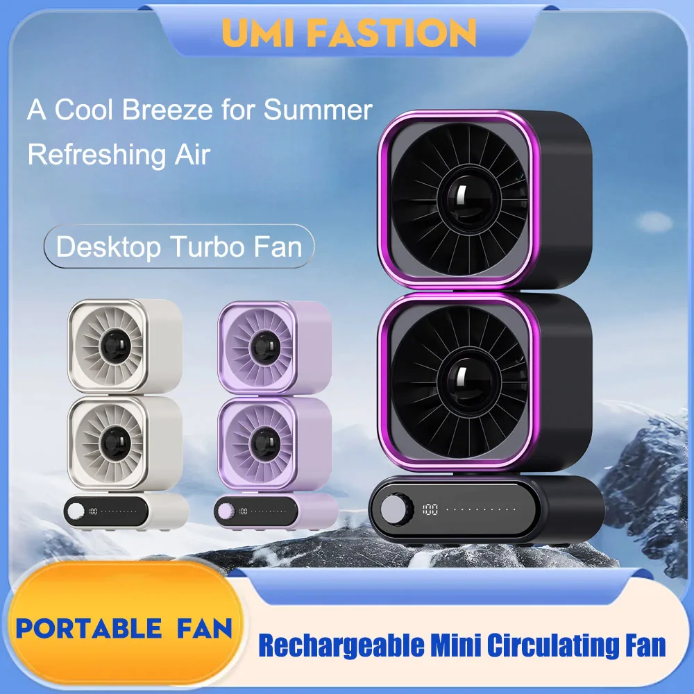 Mini Circulating Fan 4000mAh Rechargeable Portable Outdoor Fan Air Circulators High-Powered Quiet Digital Display Fans
Mini Circulating Fan 4000mAh Rechargeable Portable Outdoor Fan Air Circulators High-Powered Quiet Digital Display Fans