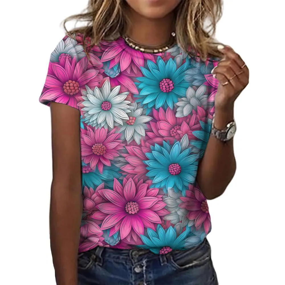 2024 New Women T shirt Summer 3D Floral T-Shirt Plus Size Women's Clothing Oversized Y2k Short Sleeve Shirt Women O Neck Blouse
2024 New Women T shirt Summer 3D Floral T-Shirt Plus Size Women's Clothing Oversized Y2k Short Sleeve Shirt Women O Neck Blouse
